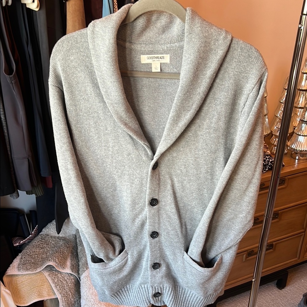 Goodthreads Gray Shawl Collar Cardigan Sweater